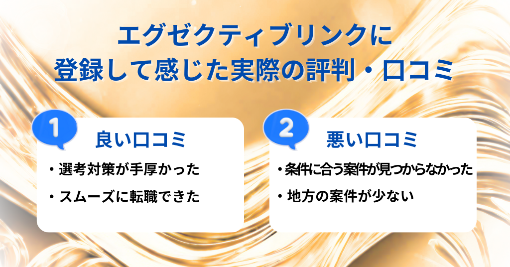 エグゼクティブリンクに登録して感じた実際の評判・口コミ