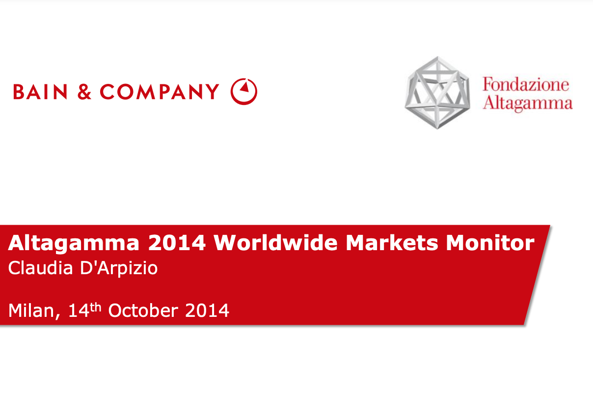 Altagamma 2014 Worldwide Markets Monitor