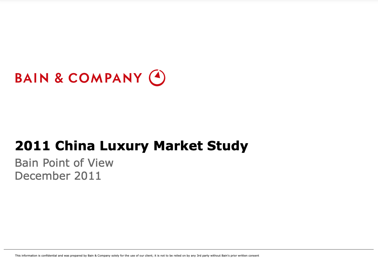 2011 China Luxury Market Study