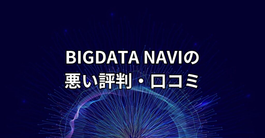 BIGDATA NAVI(ビッグデータナビ)の悪い評判・口コミ