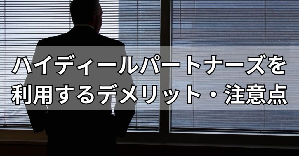 ハイディールパートナーズを利用するデメリット・注意点