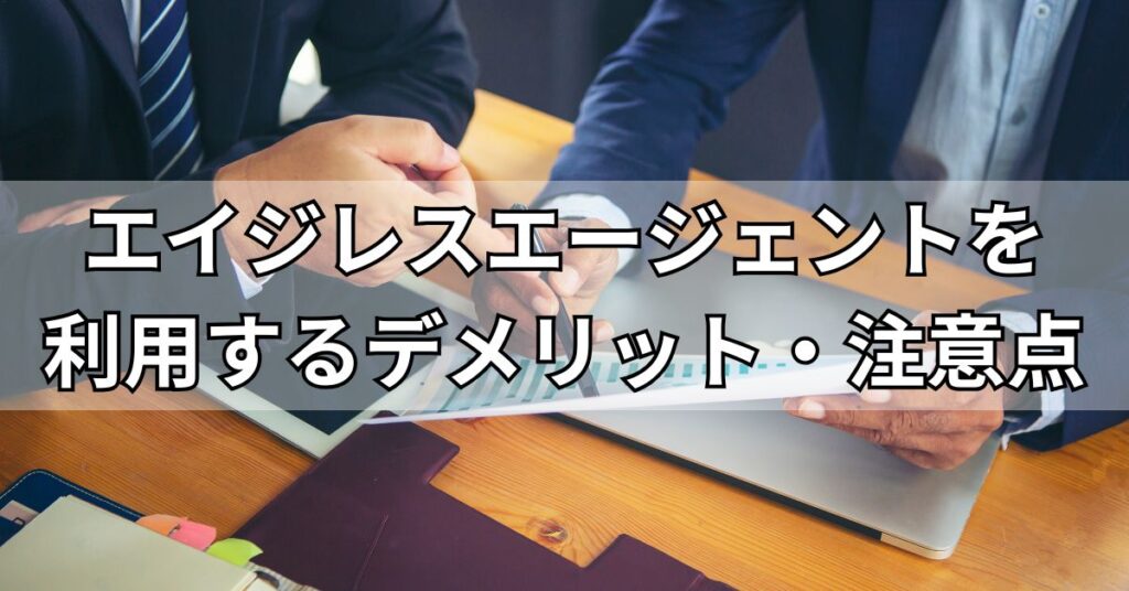 エイジレスエージェントを利用するデメリット・注意点